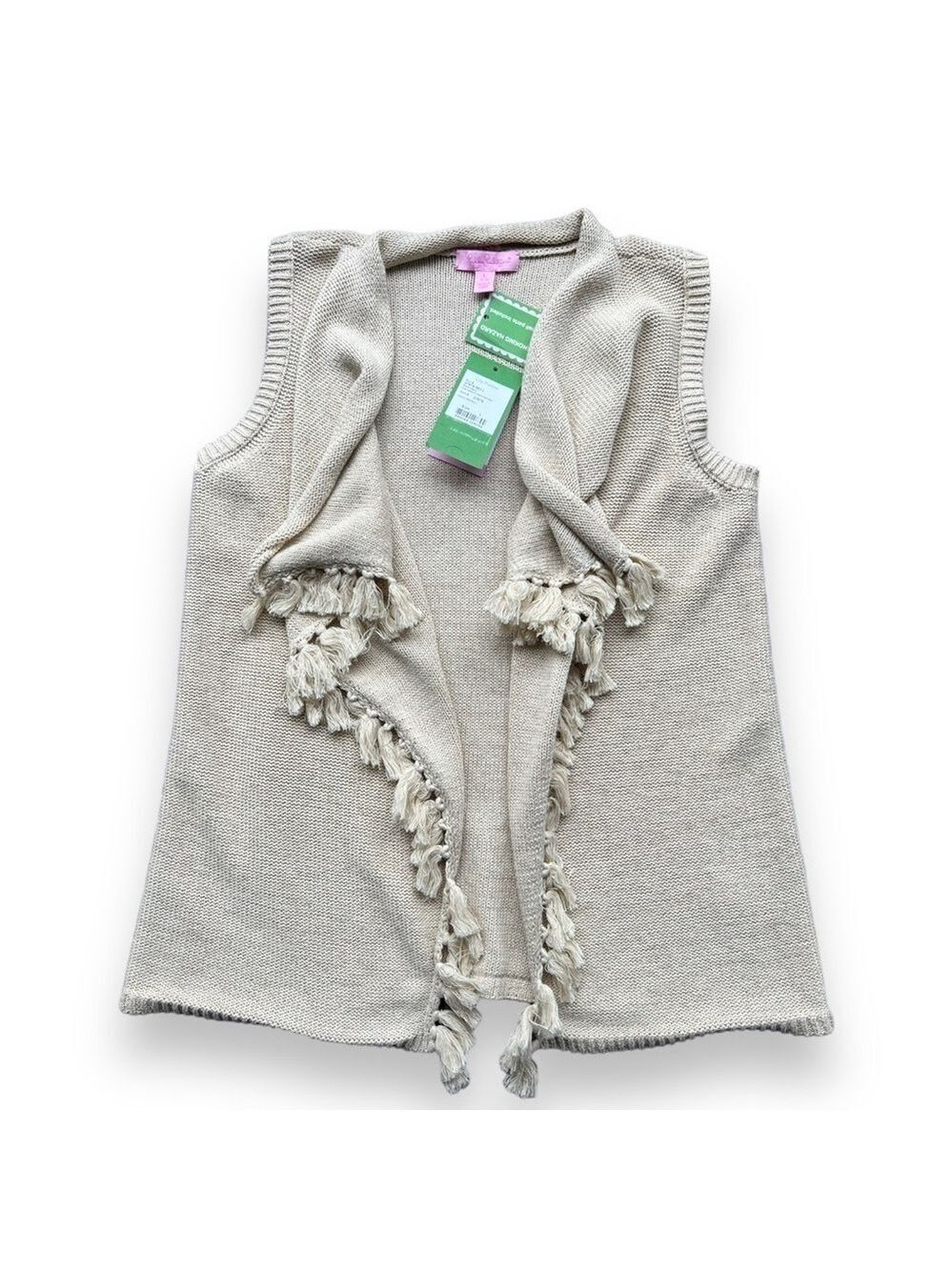 LILLY Pulitzer Girl’s Mini Abbott Sweater Vest Gold Metallic Size Large 8-10